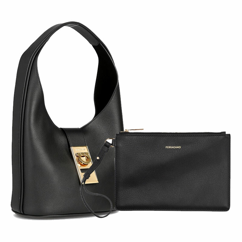 HE&SHE [送料無料] FERRAGAMO★ガンチニロゴショルダーバッグ + ポーチ レディース レザーバッグ ハンドバッグ ショルダーバッグ 2WAYバッグ プレゼント 21 4966 764378｜HE＆SHE