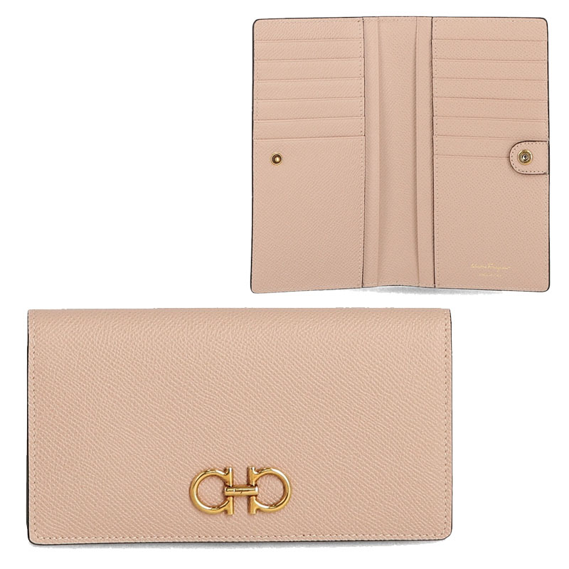 HE\u0026SHE [貨物輸送無料] FERRAGAMO★ガンチニ長紙入れ 歌留多入れ 歌留多保持者 定期いれ・名刺入れ 下げ翼紙入れ レディース なめし革紙入れ スモール ミニ紙入れ 22 D779 752757