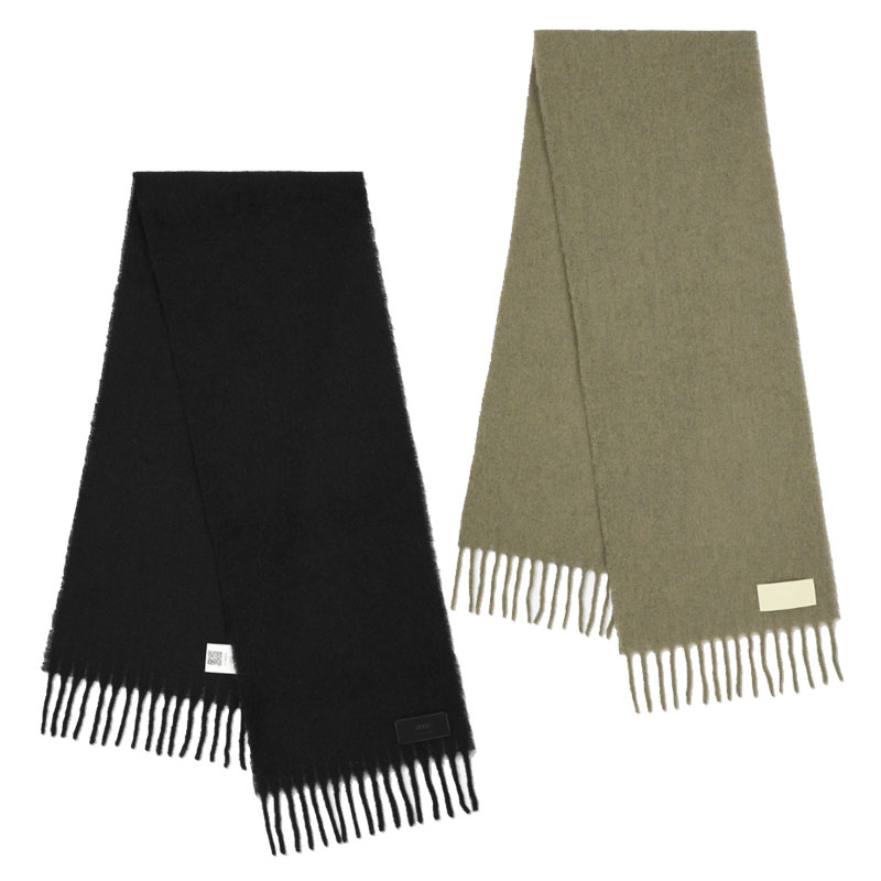 HE&SHE [送料無料] AMI PARIS アミパリス オーバーサイズアルパカスカーフ OVER SIZED ALPACA SCARF ユニセックス メンズ レディース カジュアル クラシック プレゼント ホワイトデー バレンタインデー クリスマス マフラー｜HE＆SHE