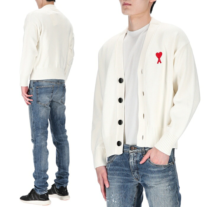 HE&SHE [送料無料] AMI PARIS アミパリス ハートロゴボクシーフィットカーディガン HEART LOGO BOXY FIT UNISEX CARDIGAN ユニセックス メンズ レディース カジュアル クラシック プレゼント ホワイトデー バレンタインデー クリスマス ウールカーディガン UKC008 016 175｜HE＆SHE