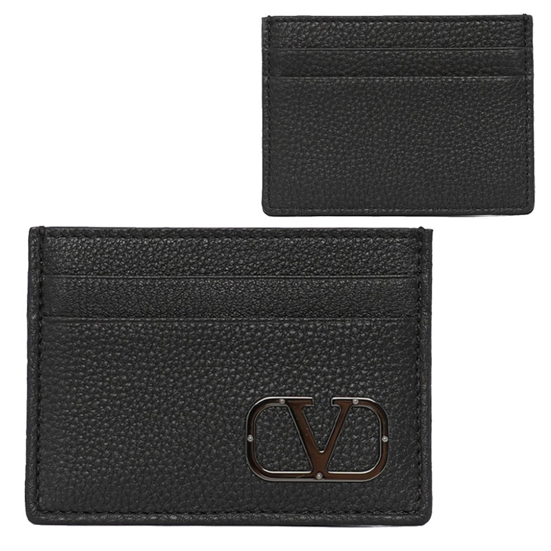 HE\u0026SHE [送料無料] VALENTINO★ バレンチノ V PLAT LOGO GRAIN LEATHER CARD CASE Vプラットロゴグレインレザーカードケース レディース レザー財布 カード入れ スモール 3Y2P0U45 YGP 0NO