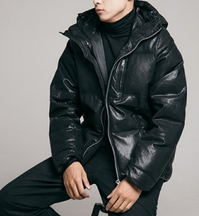 楽天市場】日本未入荷 Thug Club Leather Puffer Jacket Black