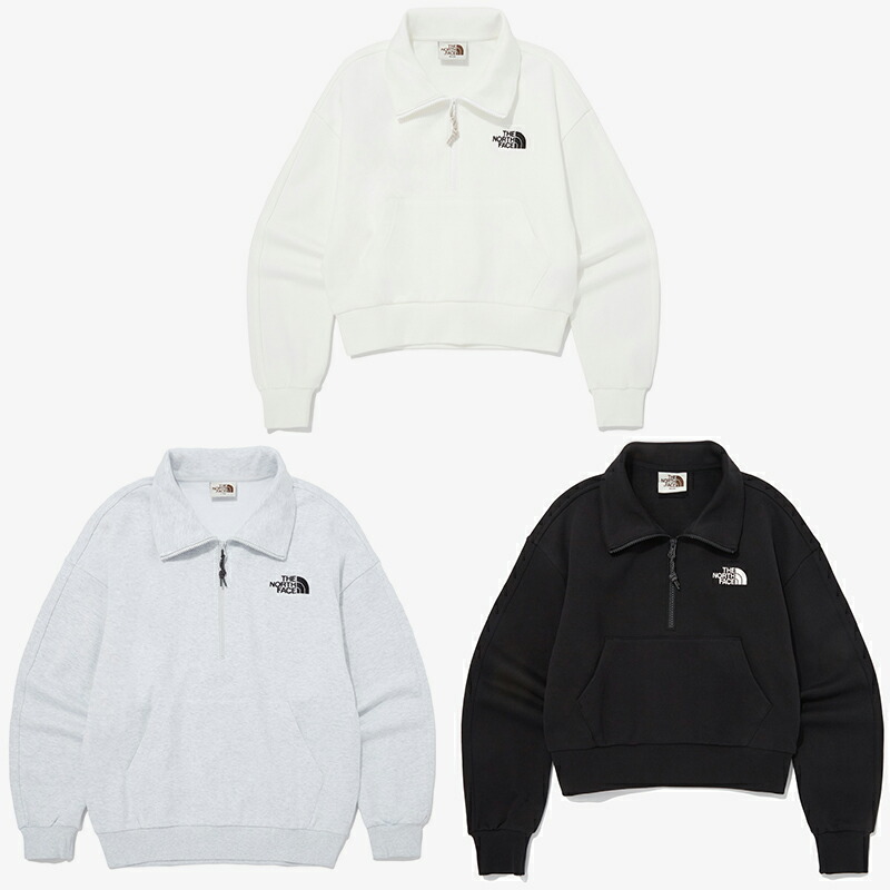 HE\u0026SHE [貨物輸送無料] 北の方人間の顔 THE NORTH FACE KOREA  WHITE LABEL(白いこと付け紙)スウェットシャツハーフZIP UP COMFY HALF ZIP SWEATSHIRTS -NM5MQ01 ハープジップアップ 調教師 韓国ノースフェイスホワイトラベル 男女兼用 ユニセックストレーナー OATMEAL (NM5MQ01J)-BLACK ( NM5MQ01L)-IVORY (NM5MQ01K)