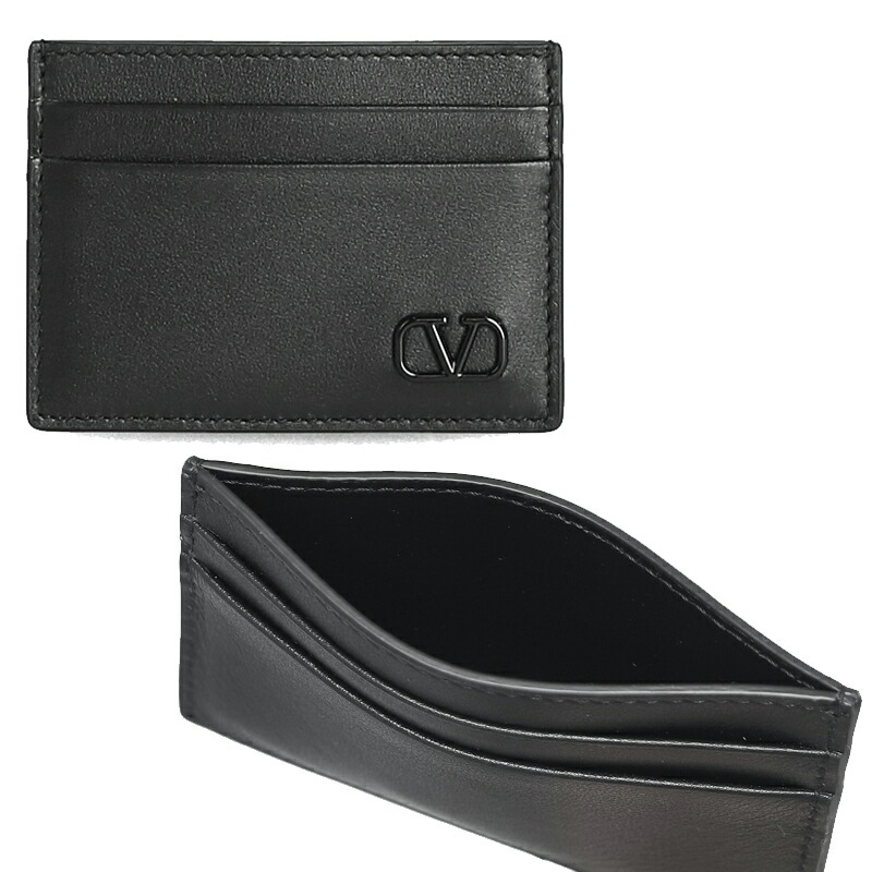 HE\u0026SHE [貨物輸送無料] VALENTINO★Vロゴカードケース 歌留多紙入れ 歌留多入れ 定期いれ・名刺入れ 3Y2P0T83 ZQU 0NO レディース なめし革紙入れ 歌留多入れ スモール