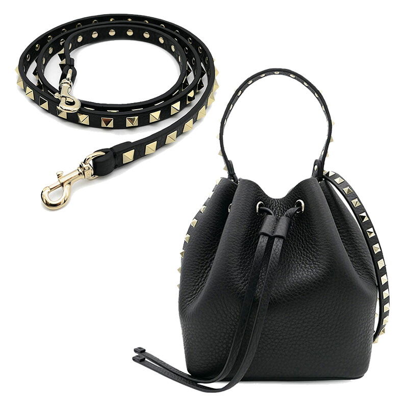 HE\u0026SHE [貨物輸送無料] VALENTINO★ バレンチノ LOCK STUD MINI BUCKET BAG ロックスタッドミニバケットバッグ レディース お上さん うしろ帯 差し交わす御徒面子 ミニ御徒面子 4W2B0L31 VSF 0NO