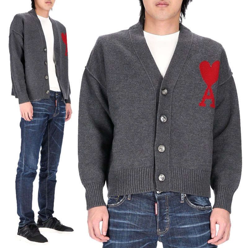 楽天市場】AMI Paris アミ パリス カーディガン クルーニット セーター