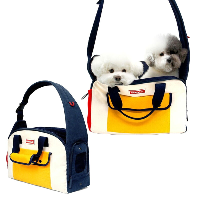KINIKINI (キニキニ) HE&SHE【送料無料】ORIGINAL COLOR BLOCK SLING BAG オリジナルカラーブラックスリングバッグ ペット用品 犬散歩 お出かけ ショルダーキャリーバッグ 猫兼用 ペットキャリア 犬キャリア ペットアイテム クッションバッグ 出かけバッグ 韓国ブランド｜HE＆SHE