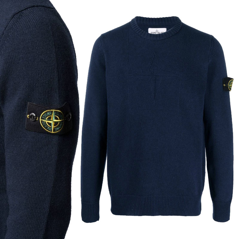 ストーンアイランド 【正規品】 STONE ISLAND 21AW ワッペンクルーネックウールニット WAPPEN CREW-NECK WOOL KNIT ユニセックス メンズ レディース ストリート カジュアル HE&SHE [送料無料] 7515503A7 V0020｜HE＆SHE