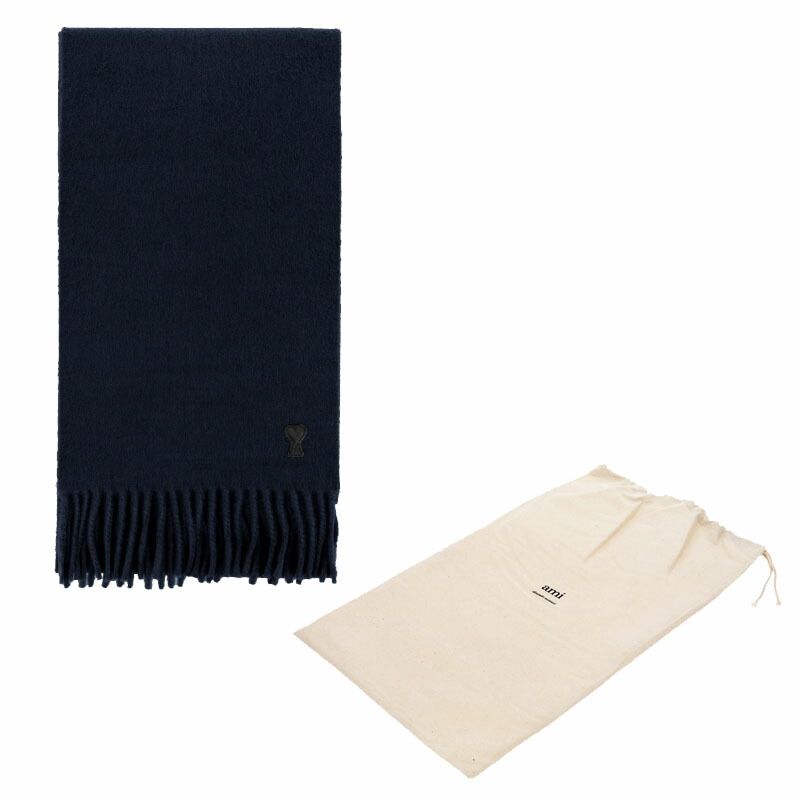 AMI PARIS アミパリス ハートロゴレザーパッチマフラー HEAR LOGO LEATHER PATCH MUFFLER ユニセックス メンズ レディース カジュアル クラシック プレゼント HE&SHE [送料無料] USF421 AW0059 4011