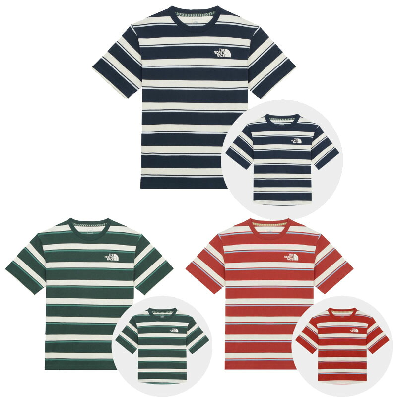 北の方人間の顔 THE NORTH FACE KOREA 【定め事品】 25SS デュロストライプ半袖ラウンドティーシャツ DURO STRIPE S/S R/TEE ユニ一発やる メンズ レディース 表どおり 心地よい カットソー 有りの実ルック 韓国 HE\u0026SHE [貨物輸送無料] NT7UR28
