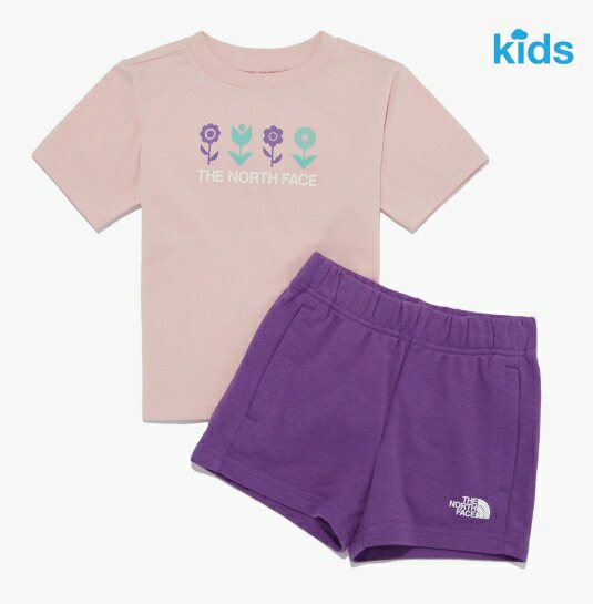 ノースフェイス THE NORTH FACE KOREA 【正規品】 25SS キッズコットンサーマーセット KID COTTON SUMMER SET 子供 男の子 女の子 カジュアル 上下セット 韓国 HE&SHE [送料無料] NT7UR41