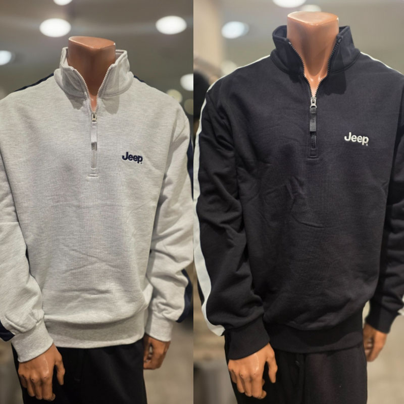 ジープ JEEP ショルダーバイカラーハーフネックトレーナー SHOULDER BI-COLOR HALF NECK SWEATSHIRTS ユニ一発やる メンズ レディース 男女兼用 心地好い 大層らしい大いさ ジップアップパーカー フーディ  HE\u0026SHE [貨物輸送無料] JQ5TSU832 MELANGE GREY-MELANGE WHITE-BLACK
