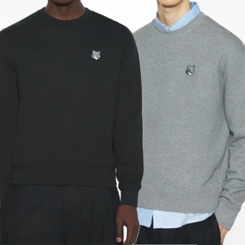 MAISON KITSUNE メゾンキツネ GRAY FOX HEAD COMFORT SWEATSHIRT グレーフィックスヘッドコンフォートスウェットシャツ スウェーター 心地よい 古典派音楽 ユニ一発やる メンズ レディース HE\u0026SHE [貨物輸送無料]