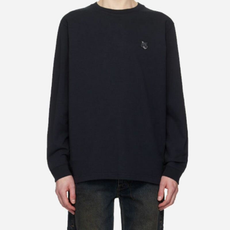 MAISON KITSUNE BOLD FOX HEAD PATCH LONG SLEEVE メゾンキツネ ボルドフォックスヘッドパッチ長袖プルオーバー カットソー 心地好い 古典派音楽 ユニ一発やる メンズ レディース HE\u0026SHE [貨物輸送無料] ロングプルオーバー ロング捩り