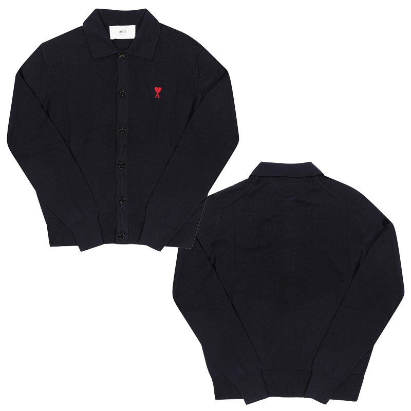 AMI PARIS アミパリス スモールハートロゴカラーカーディガン SMALL HEART LOGO COLLAR CARDIGAN ユニセックス メンズ レディース 男女兼用 カジュアル クラシック プレゼント HE&SHE [送料無料] HKC211 KN0025 430｜HE＆SHE