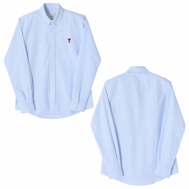 AMI PARIS アミパリス スモールハートロゴオックスフォード長袖シャツ SMALL HEART LOGO OXFORD L/S SHIRTS ユニセックス メンズ レディース 男女兼用 カジュアル クラシック プレゼント HE&SHE [送料無料] BFUSH063 CO0031 450