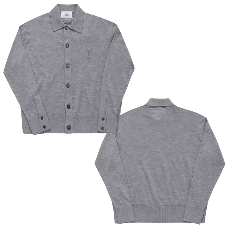 AMI PARIS アミパリス トナルハートロゴカーディガン TONAL HEART LOGO CARDIGAN ユニセックス メンズ レディース 男女兼用 カジュアル クラシック プレゼント HE&SHE [送料無料] UKC042 KN0039 055｜HE＆SHE