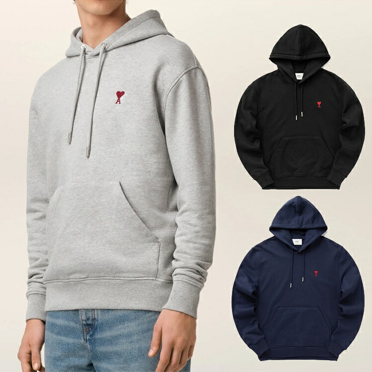 AMI PARIS アミパリス スモールハートロゴパーカー フーディ フード SMALL HEART LOGO HOODIE ユニセックス メンズ カジュアル クラシック プレゼント ホワイトデー バレンタインデー クリスマス プルオーバー BFUSW235.730　オーバーサイズ