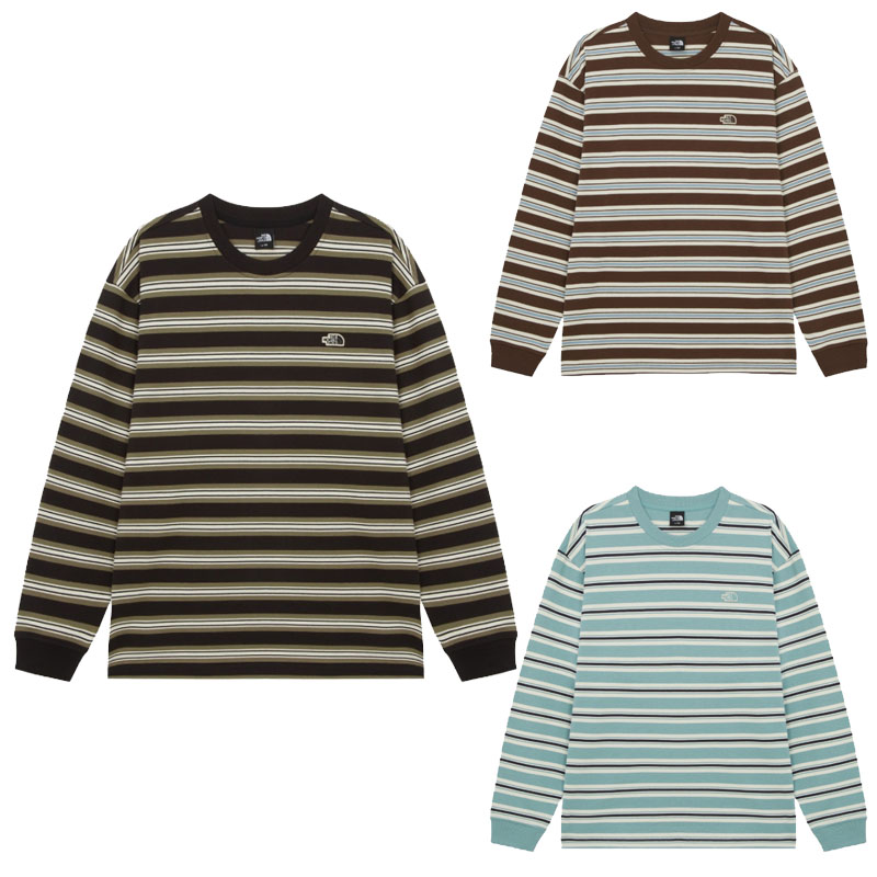 ノースフェイス THE NORTH FACE KOREA 【正規品】 25FW メンズイージーオン長袖ラウンドTシャツ M'S EASYON STRIPE L/S R/TEE 男性 男子 カジュアル カットソー ノースフェイスコリア 韓国 HE&SHE [送料無料] NT7TR56