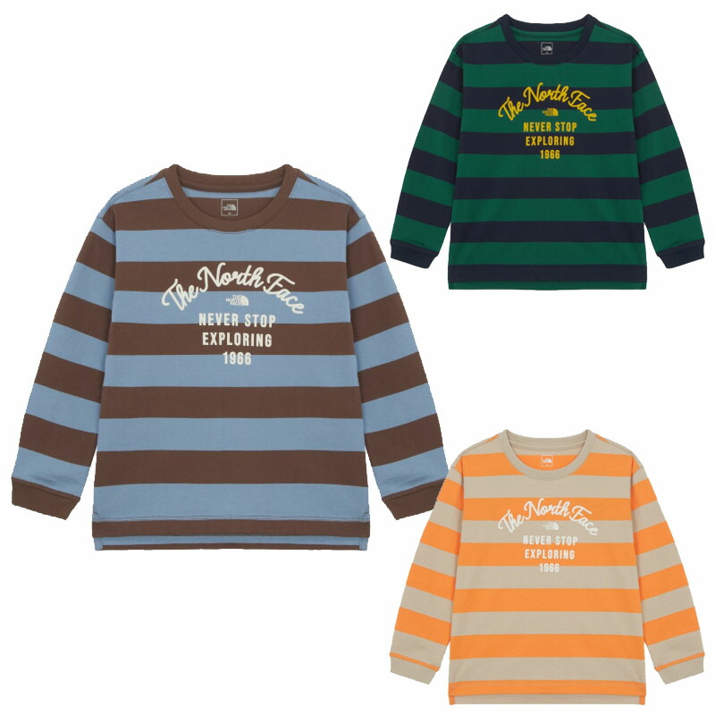 ノースフェイス THE NORTH FACE KOREA 【正規品】 25FW キッズエロウェン長袖ラウンドTシャツ K'S ELOWEN L/S R/TEE 男の子 女の子 子供 キッズ カジュアル ノースフェースキッズ 韓国 ストライプ カットソー HE&SHE [送料無料] NT7TR55