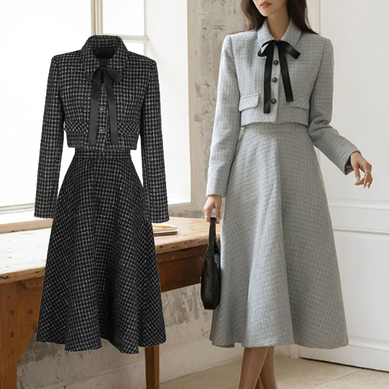 SUITROOM 背広御部屋 LIKI TIE TWEED CROP SET-UP 2色 リキタイツイードクロップセットアップ レディース 成人女性 成人女性 女らしさ引き上げる 長袖 女子らしい ラブリー デイリー 背広 寄りあい服 韓国流行り物 可愛らしい オシャレ