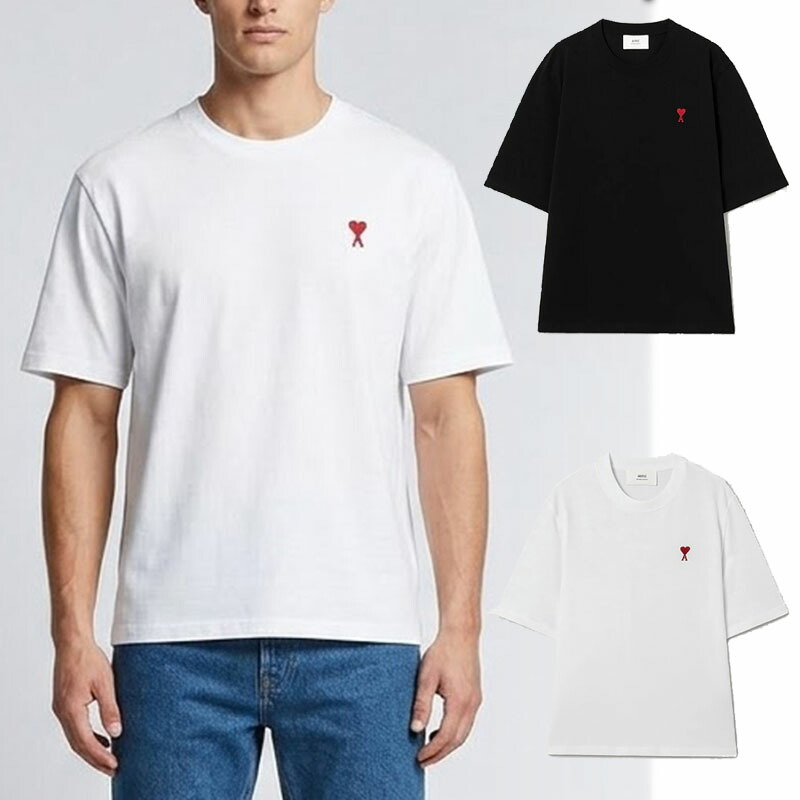 AMI PARIS 意中の女パリス SMALL HEART LOGO S/S TEE スモールロゴハート刺しゅう半袖プルオーバー ユニ一発やる メンズ レディース 男女兼用 心地好い 古典派音楽 差し上げ物 HE\u0026SHE [貨物輸送無料] UTS362 726 意中の女パリス tプルオーバー ブランド名半袖プルオーバー U素っ首 スウィミングプール厚地の外套