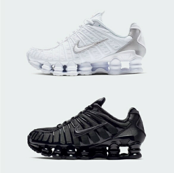 ナイキ NIKE 【正規品】 ウーマンショクスTLスニーカー W'S SHOX TL SNEAKERS ロゴグラフィック レディース 女性 女子 ランニング ストリート カジュアル スニーカー デイリー HE&SHE [送料無料] AR3566-100 AR3566-002｜HE＆SHE