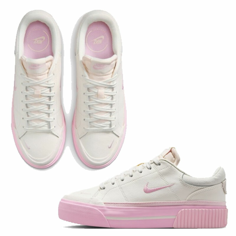 ナイキ NIKE 【置き目品】 コートレガシーリフトVSスニーカー COURT LEGACY LIFT VS ロゴタイプグラフィック 成人女性 レディース 亭主もち お姉さん 駈けっくら 表どおり 心地好い スニーカー デイリー HE\u0026SHE [貨物輸送無料] IV2039-100 nike 厚底スニーカー WHITE\u0026PINK (IV2039-100)