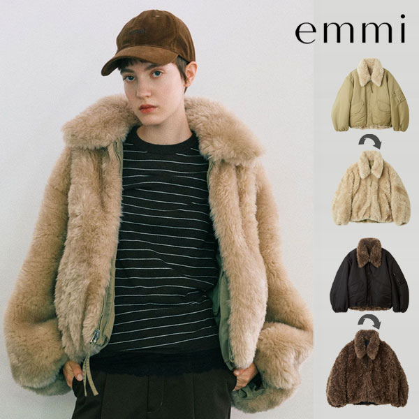【予約販売】エミ emmi アウター リバーシブルボンバーブルゾン 9月上旬~下旬予約 長袖 ショート丈 リバーシブル 13wfc264063|SHE/HER(シーハー)