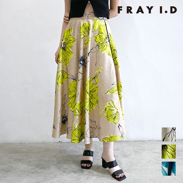 店内全品ﾎﾟｲﾝﾄ10倍 【即納】 フレイアイディー FRAY I.D ボトムス 26春夏 フラワーサーキュラースカート マキシ丈 フレア 花柄 fwfs261069
