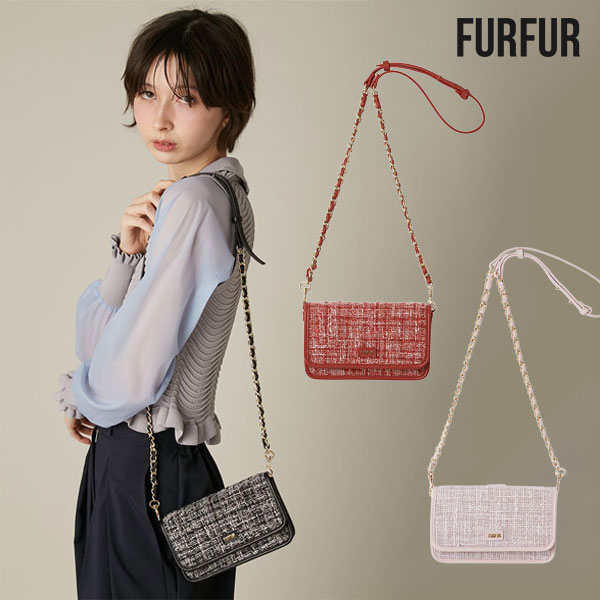 【新生活応援ｾｰﾙ10%OFF】【即納】ファーファー FURFUR バッグ 26春夏 ツイードロゴフォンホルダー ショルダーバッグ 小物 ギフト rwgb261515