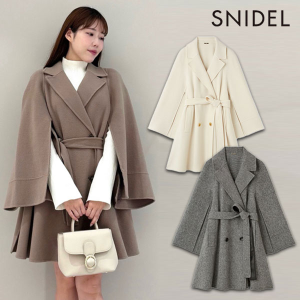 SNIDEL モカ ブラウン ミドル丈 コクーンウールコート SNIDEL ＼SALE50%OFF+2点購入で10%OFFクーポン有／土日祝も即日