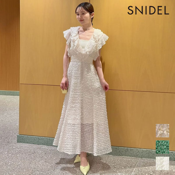 【SALE50%OFF】【即納】 スナイデル SNIDEL ワンピース ファブリックフリルドレス ノースリーブ マキシ丈 フレア swfo261151|SHE/HER(シーハー)