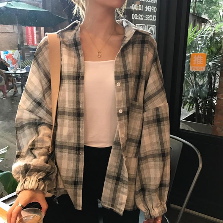 最大15 クーポン チェックシャツカーディガン ビッグシャツ 長袖 春 ビッグシルエット ゆったり レディース