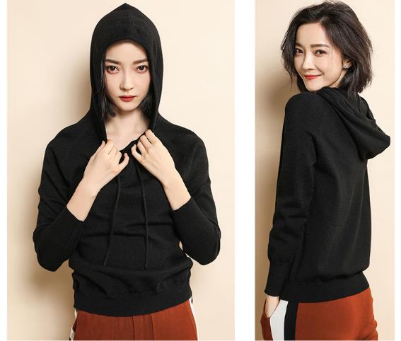 最大15 クーポン ニットパーカー フード付き 無地 ショート丈 レディース パーカー ニットソー プルオーバー 暖かい