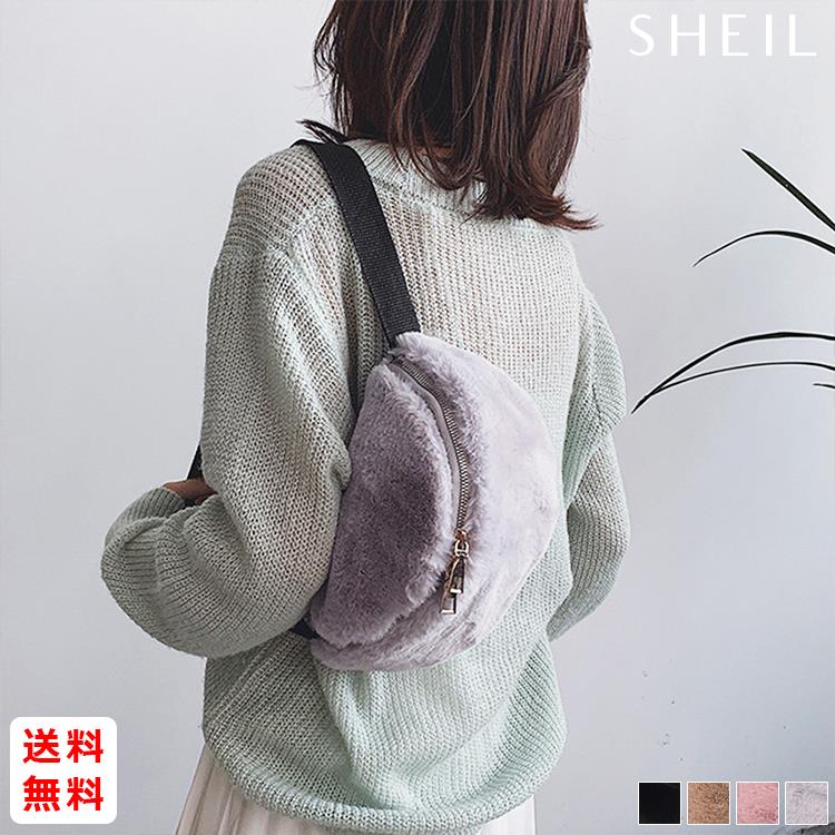 最大15 クーポン ボディバッグ ショルダーバッグ メッセンジャーバッグ レディース ファー