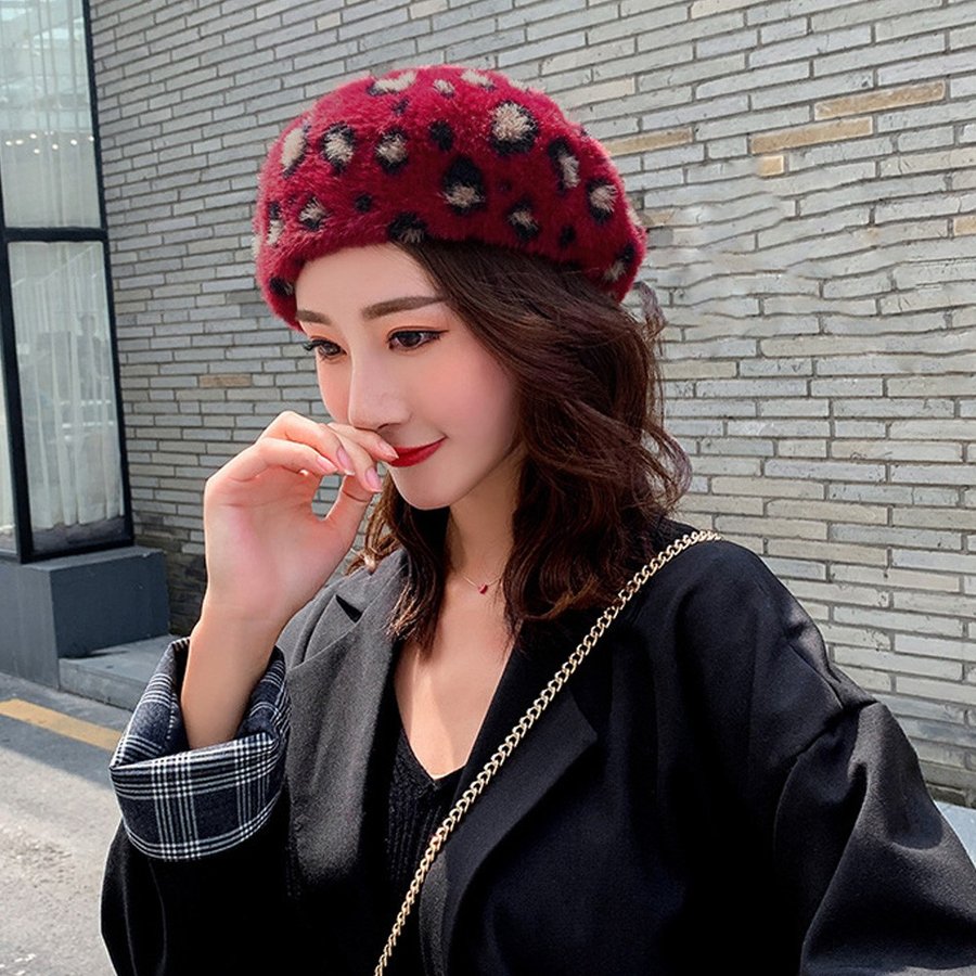 最大15 クーポン ベレー帽 レオパード柄 大人 レディース 帽子 上品 可愛い きれいめ