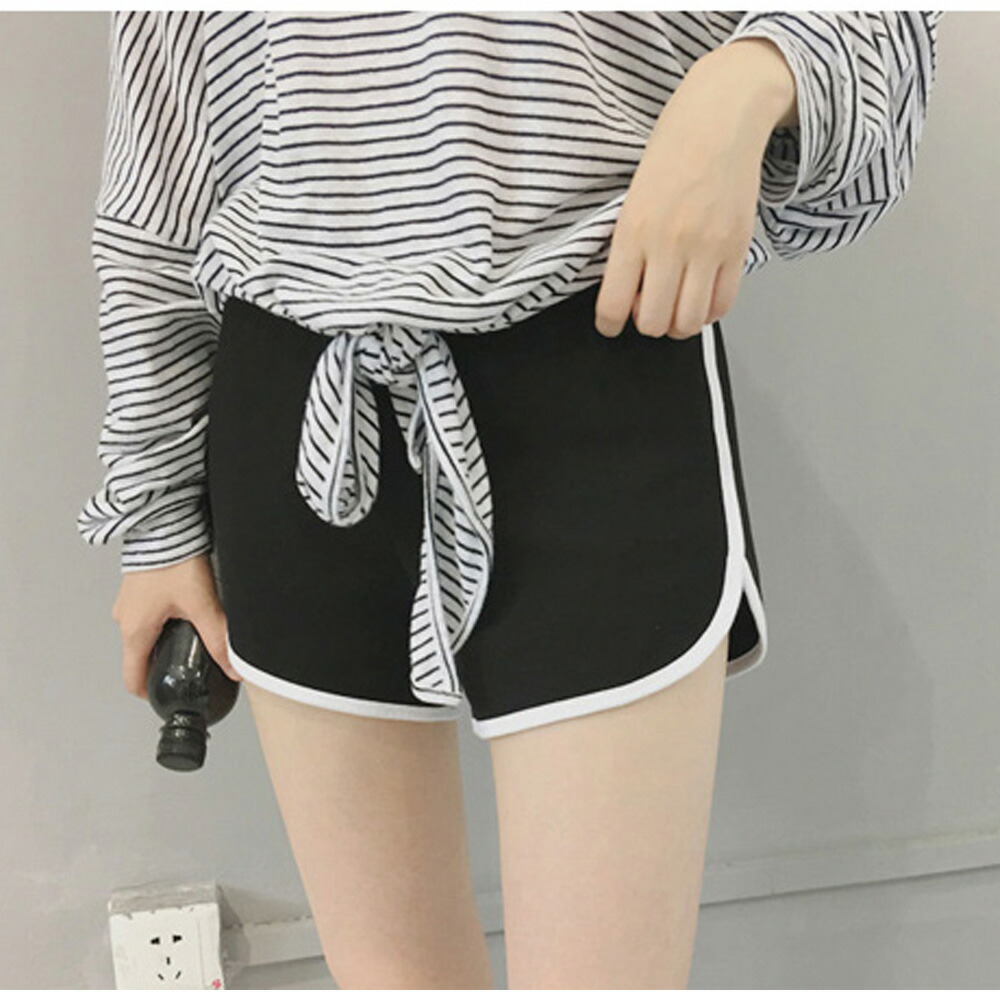 ラインパンツ ショートパンツ ルームウェア 韓国 ジム 部屋着 グレー L