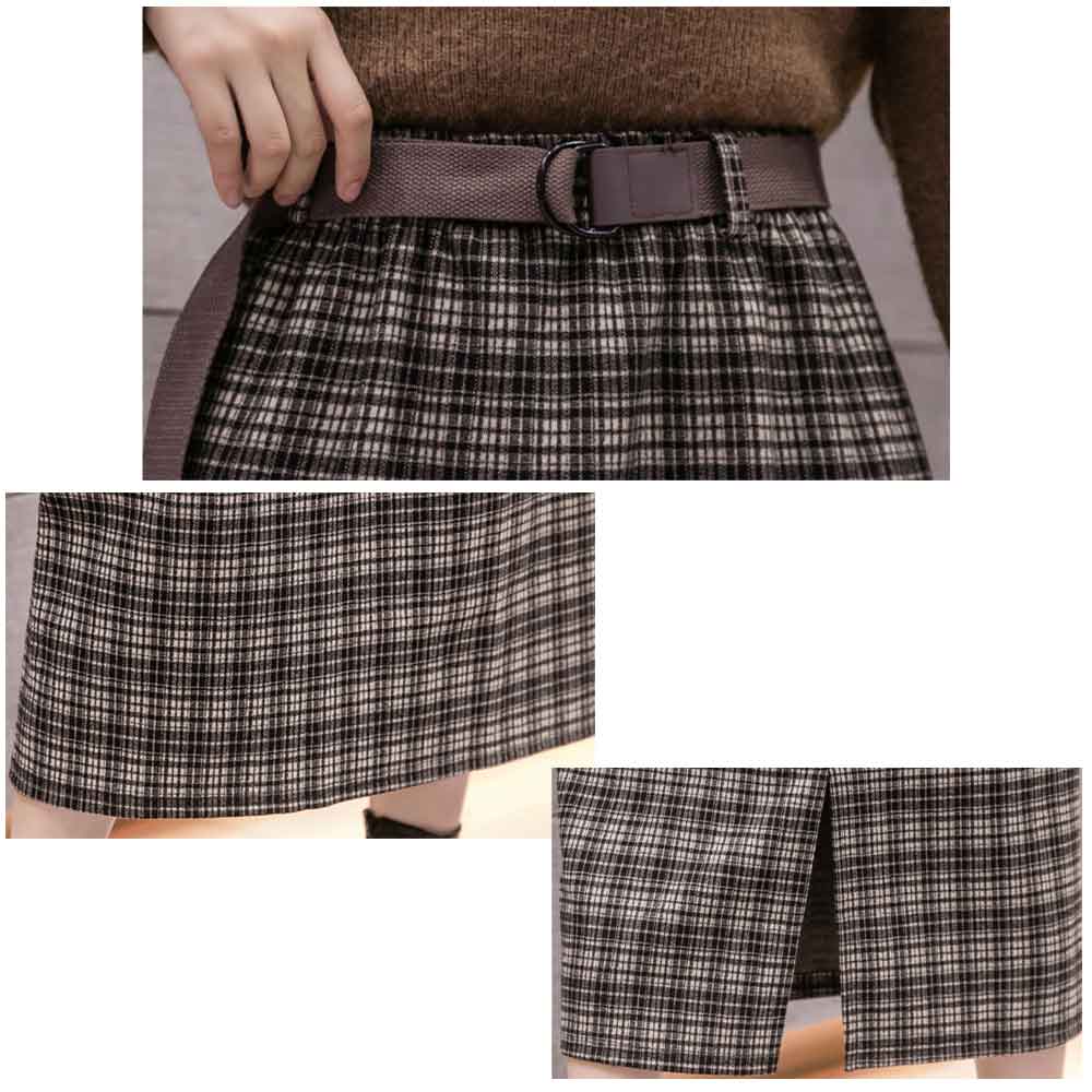 最大15 クーポン チェック柄タイトスカート 秋 レディース チェック柄 ミディスカート タイトスカート ミモレ丈スカート