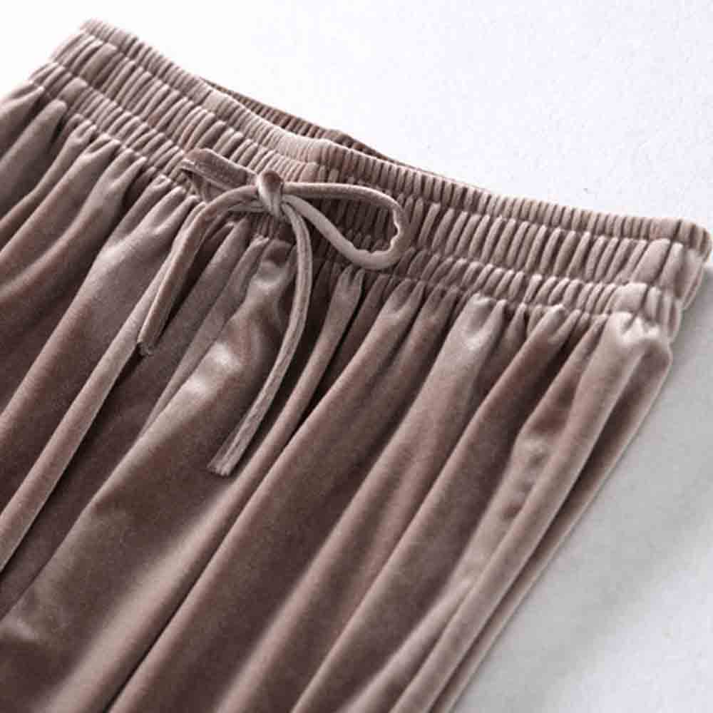 最大15 クーポン ハイウエスト ベロア ワイドパンツ 光沢感あり ベロアワイドパンツ レディース カジュアル ガウチョパンツ ロングパンツ