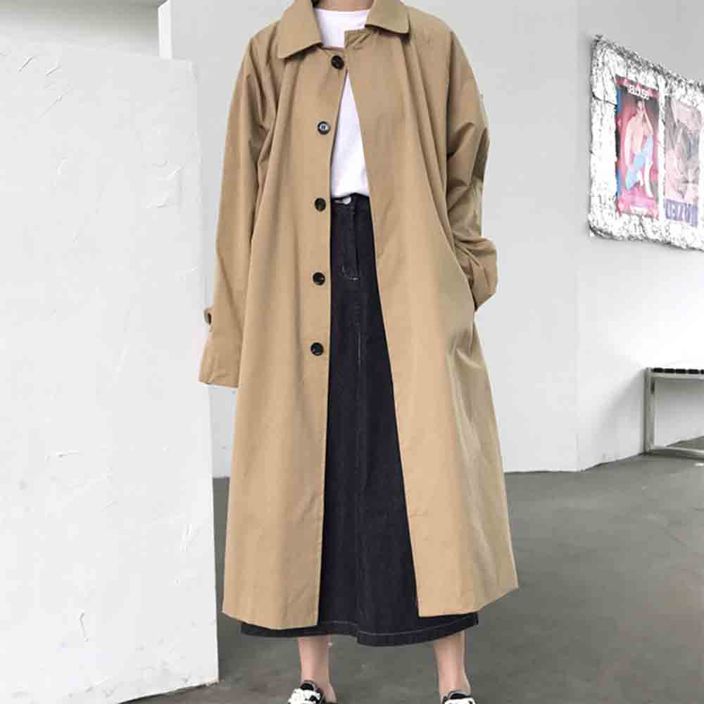 喋喋しいサイズ ロング丈トレンチ外套 レディース トレンチコート 春陽 フォール ロングコート 到達やせ チェスターコート 膝下 簡略 成人 好ましい 単一 無地 コート オシャレ 衿お傍 帆柱点 Iコース 韓国流行り物 Runsandtrails Com