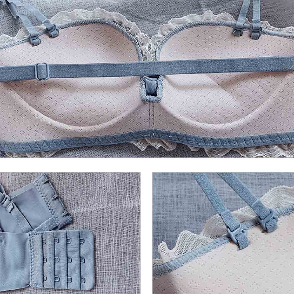 最大15 クーポン レースデザイン レース ランジェリーセット ブラジャーショーツセット ノンワイヤー レディース