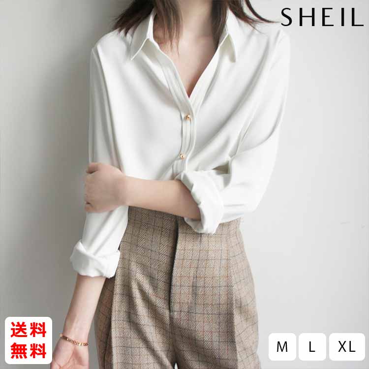 最大15 クーポン Vネック レディース シャツブラウス Vネックシャツ シャツ 長袖 おしゃれ ワイシャツ ブラウス