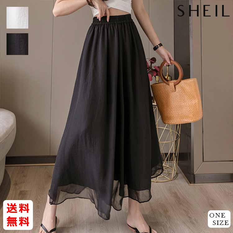 最大15 クーポン ガウチョパンツ ゆったり レディース パンツ 春 ボトムス シフォン ワイドパンツ リラックフィット ガウチョ 夏