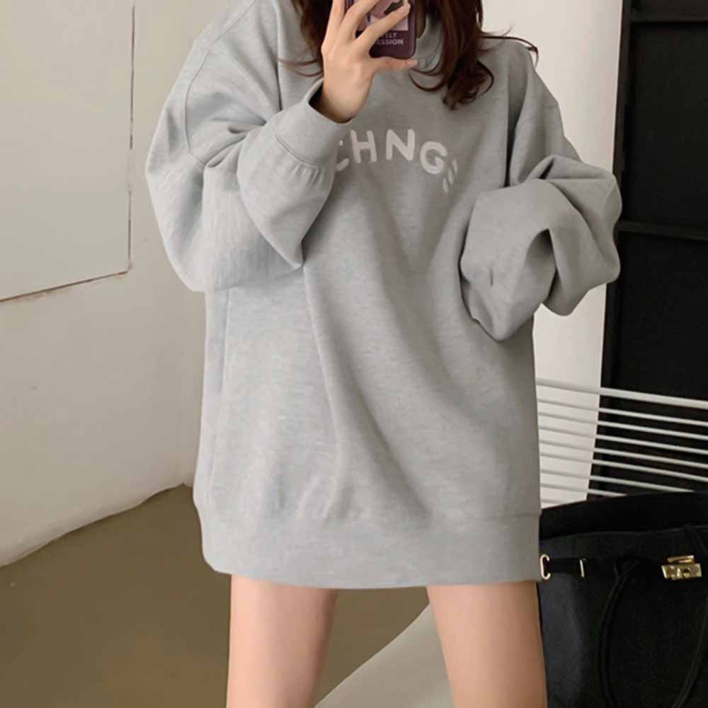 最大15 クーポン 裏起毛 トレーナー 長袖 ゆったり チュニックロンt ロゴ ラウンドネック 女性 レディース プルオーバー