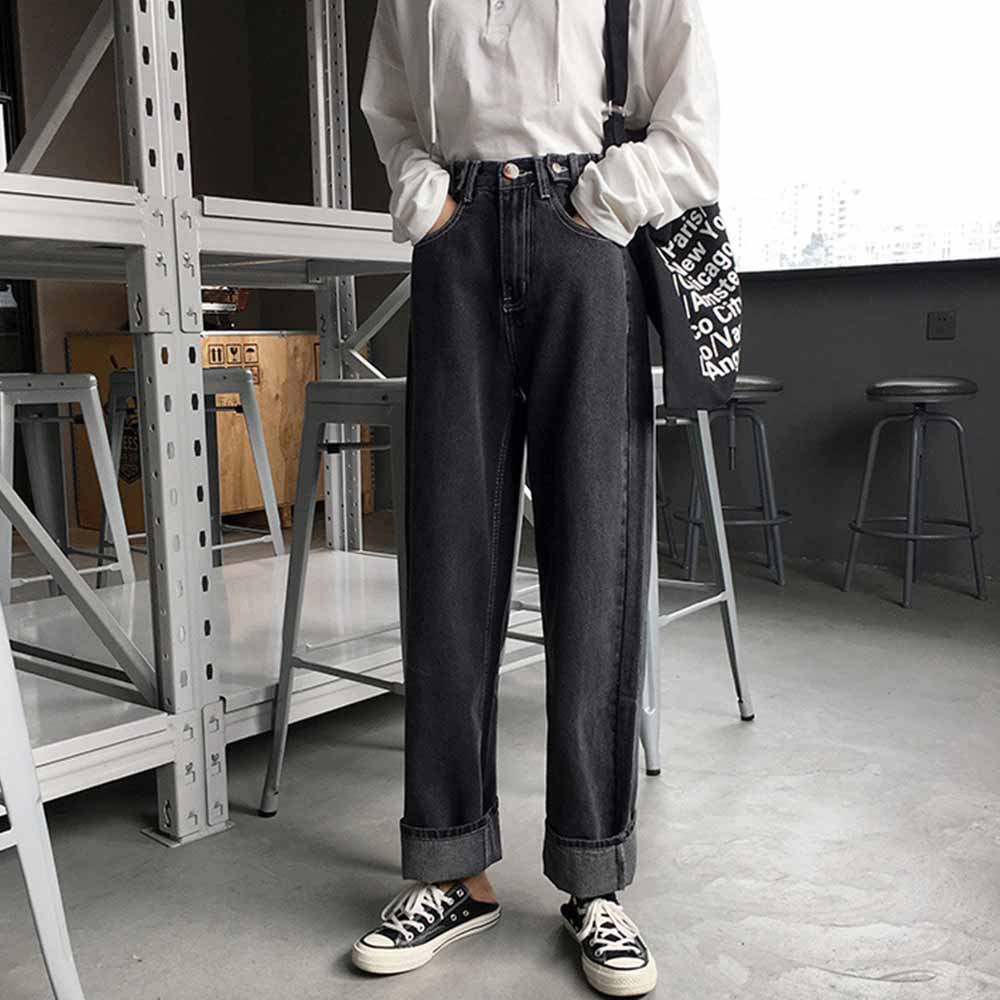 最大15 クーポン ストレートデニム セミワイドデニム ジーパン 女性 ハイウエスト ジーンズ 流行 レディース