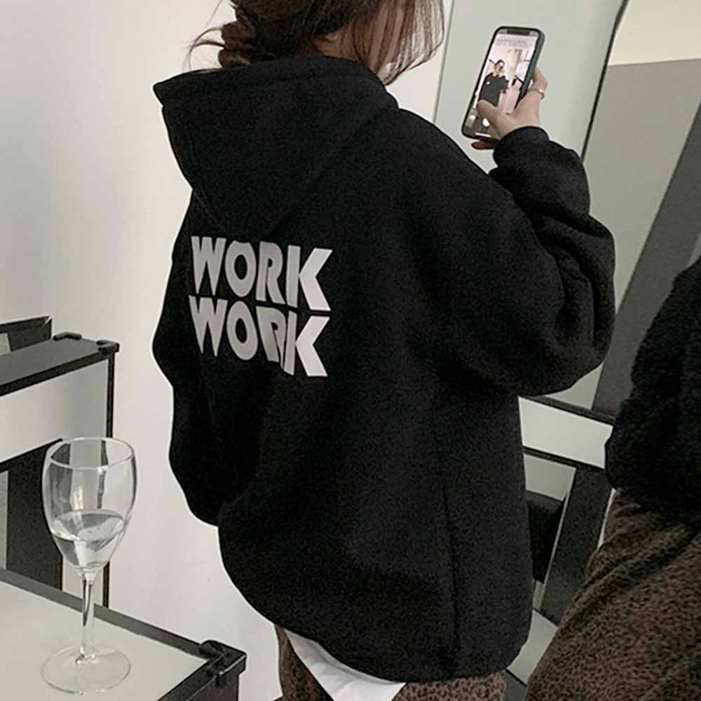 最大15 クーポン 裏起毛 韓国ファッション ゆったり 秋冬 レディース 女性 おしゃれ 長袖 ロゴパーカー パーカー