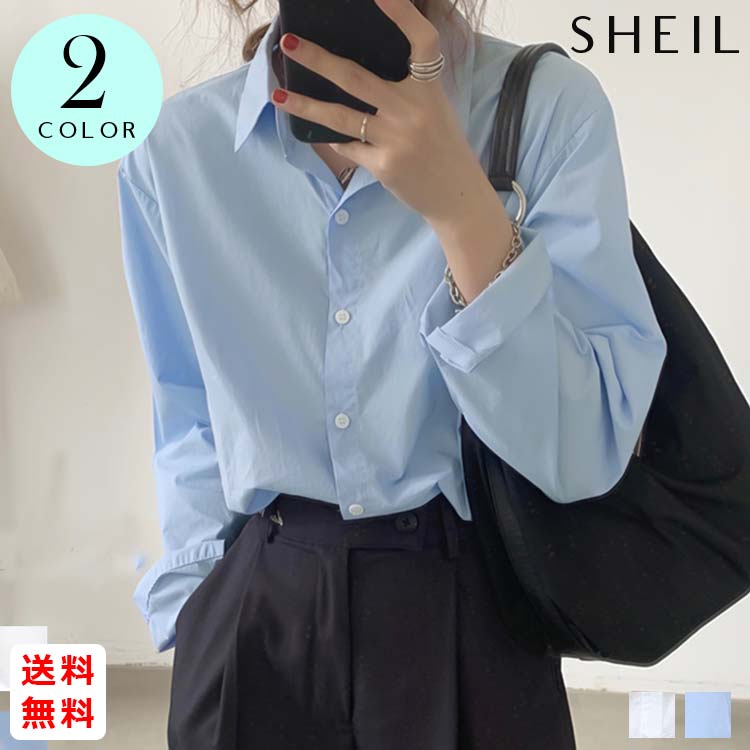 最大15 クーポン 襟付き おしゃれ スキッパーブラウス レディース Vネックシャツ 女性 無地 ゆったり シャツブラウス