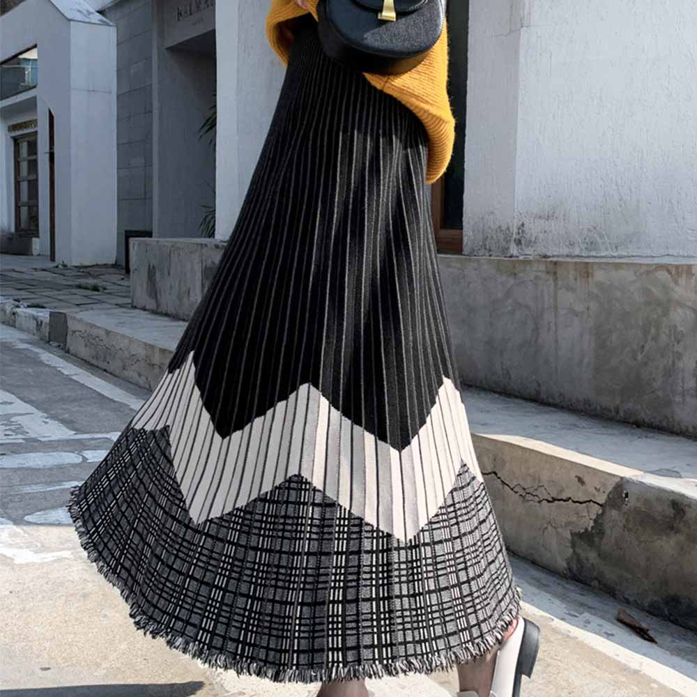 最大15 クーポン ニットプリーツスカート ロングスカート ニットスカート Aラインスカート ウエストゴム 女性 レディース 最大15 クーポン ニットプリーツスカート ロングスカート ニットスカート Aラインスカート ウエストゴム 女性 レディース