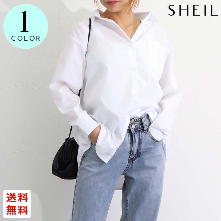 最大15 クーポン オーバーサイズ ワイドシャツ シャツブラウス 長袖 レディース 女性 大人 ゆったり 胸ポケット付き